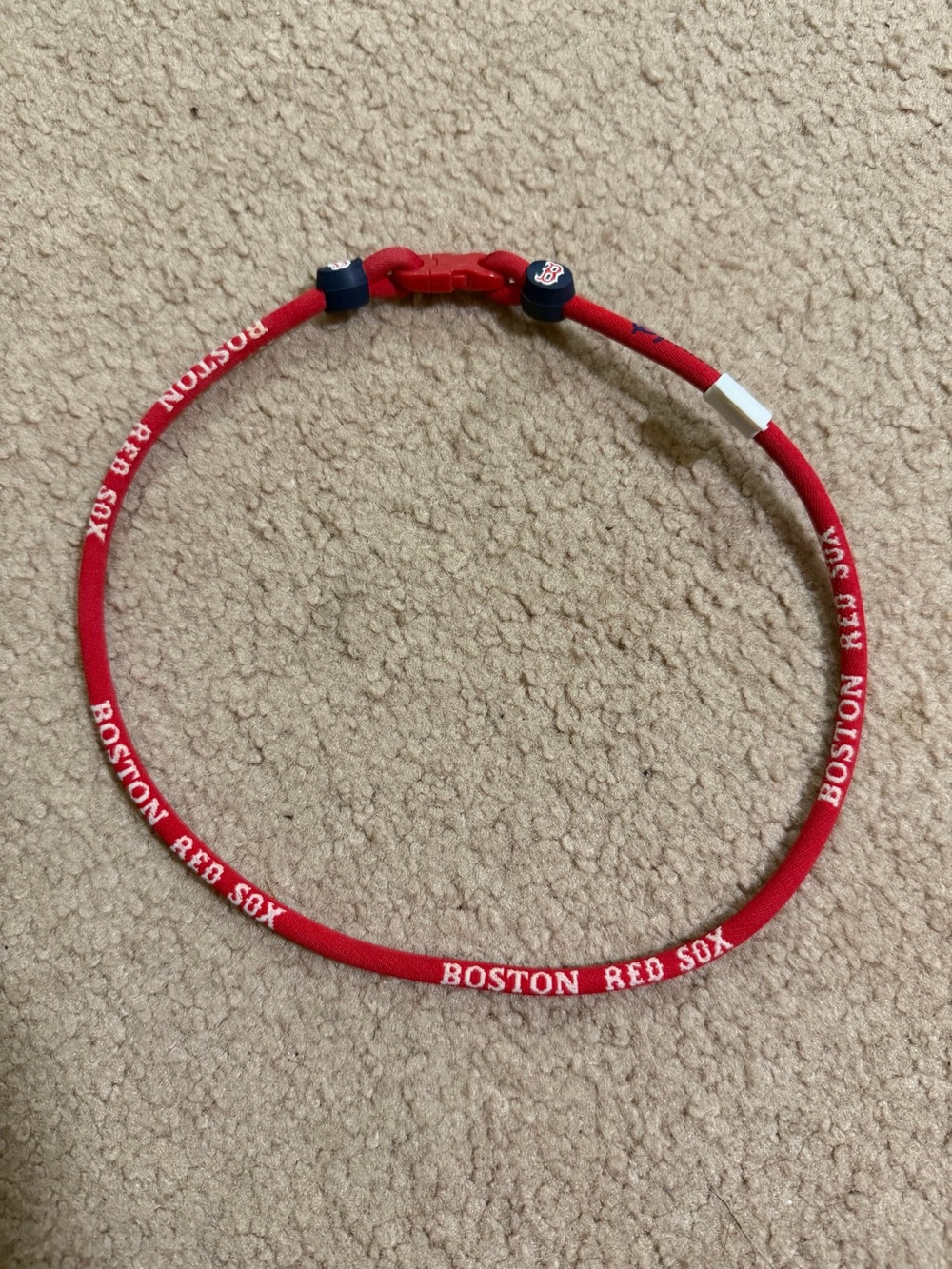Phiten Boston Red Sox MLB Titanium Necklace Red 21” Baseball Sports